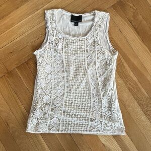 Cynthia Rowley White Lace Tank Top